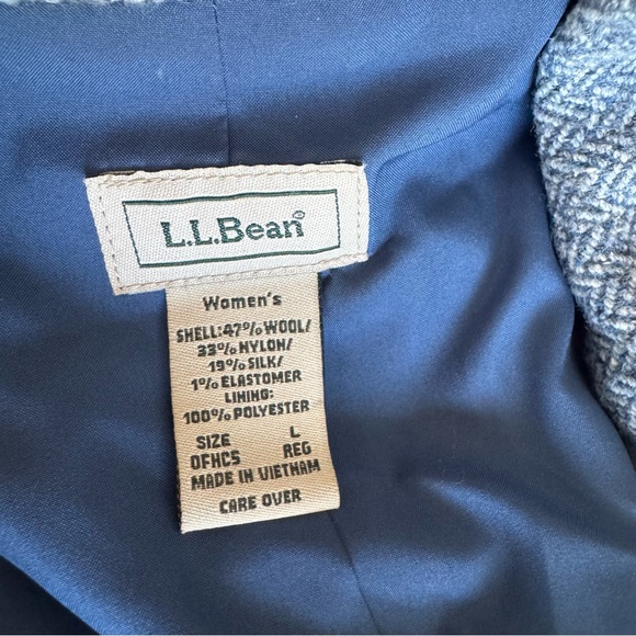 LL Bean Womens Wool Blend Twill Blazer Jacket in Blue - Picture 7 of 7